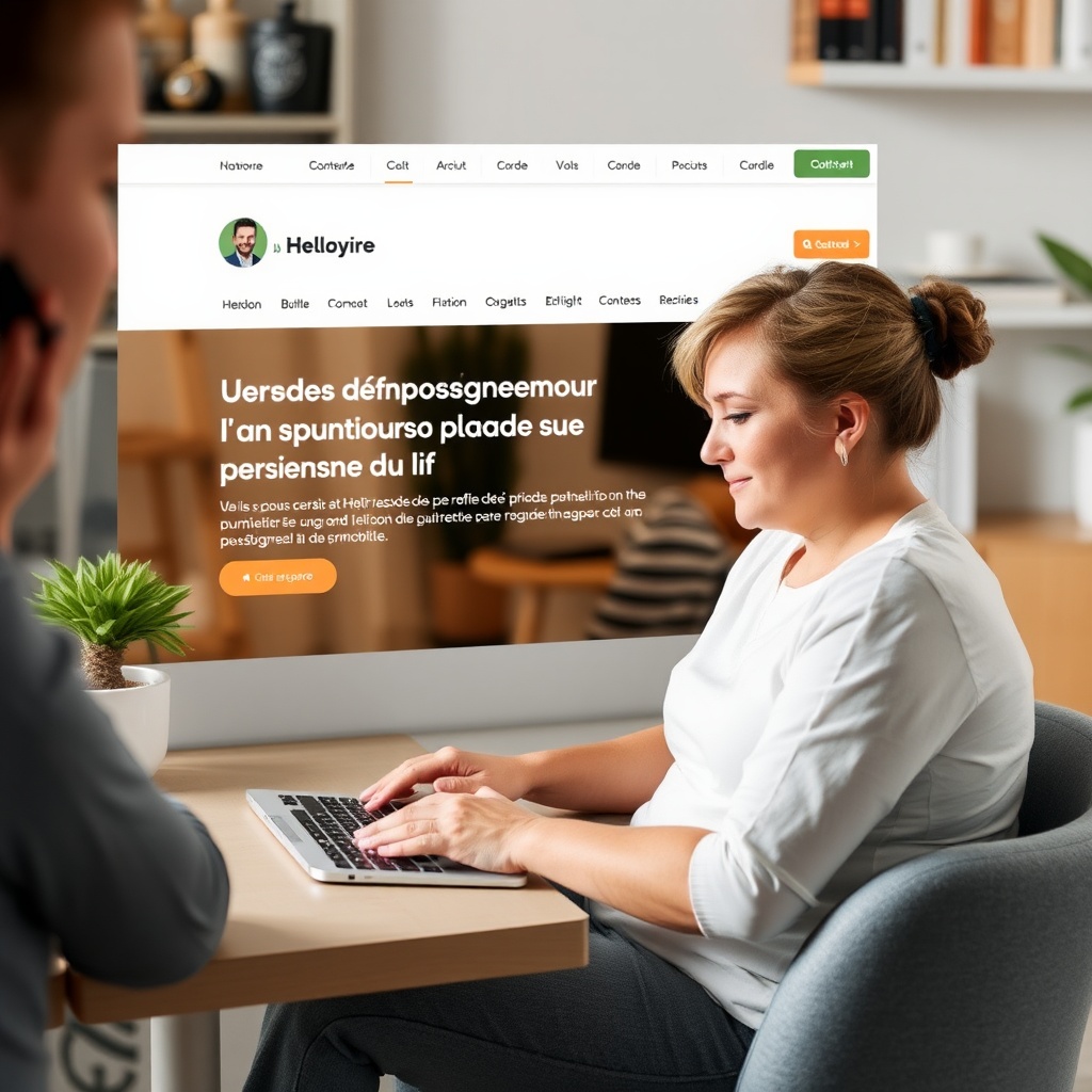 AI generated image by FLUX.1-schnell: image d'un site web pour des personnes en situation de handicap