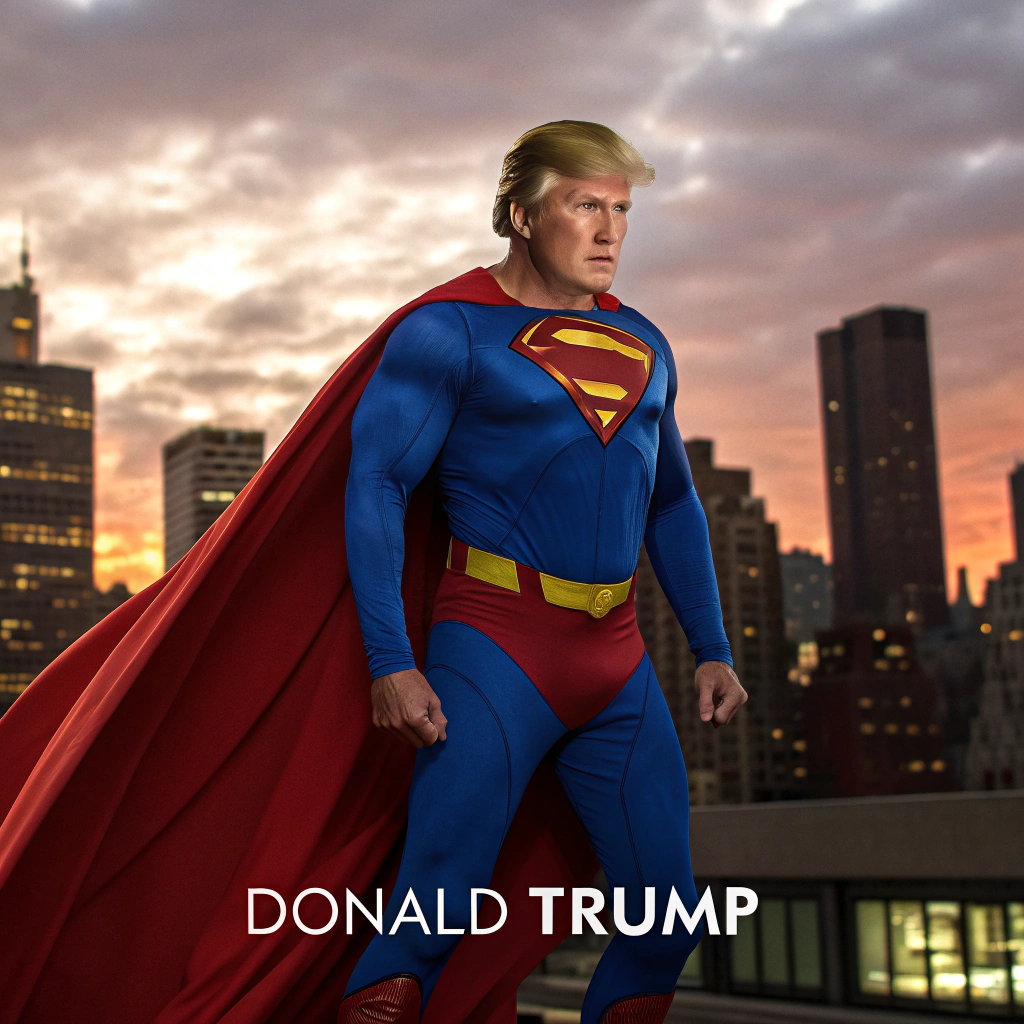 AI generated image by Red Panda AI: Donald Trump as superman