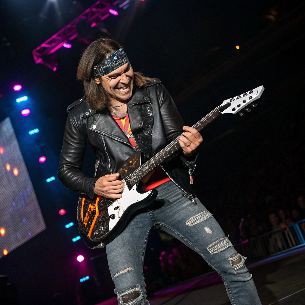 AI generated image by Red Panda AI: Swiper from Dora the Explorer as a guitar hero