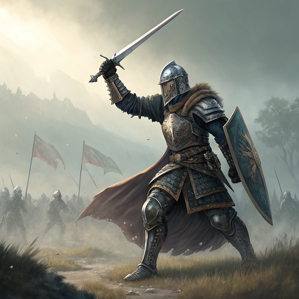 AI generated image by Red Panda AI: Really cool knight with a sword

