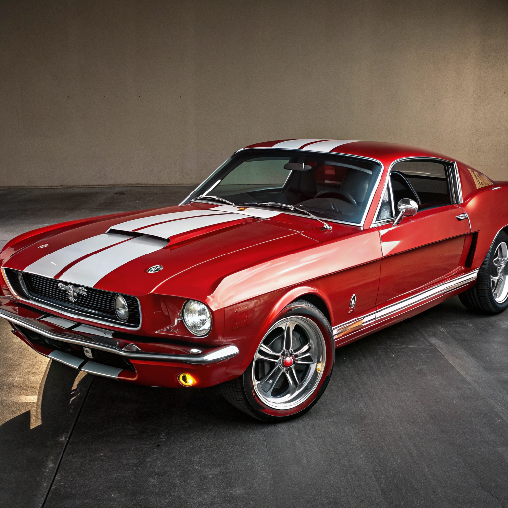 AI generated image by Red Panda AI: Realistic image of a Ford Mustang if it were made by Ferrari 