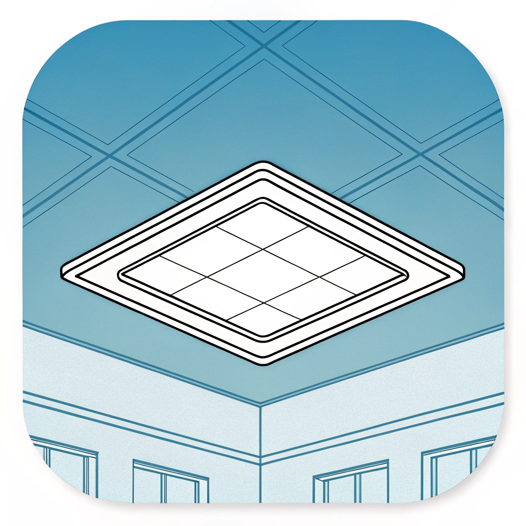 AI generated image by Red Panda AI: Je veux un pictogramme minimaliste pour designer le plafond d'une pièce, style icone pour application. 