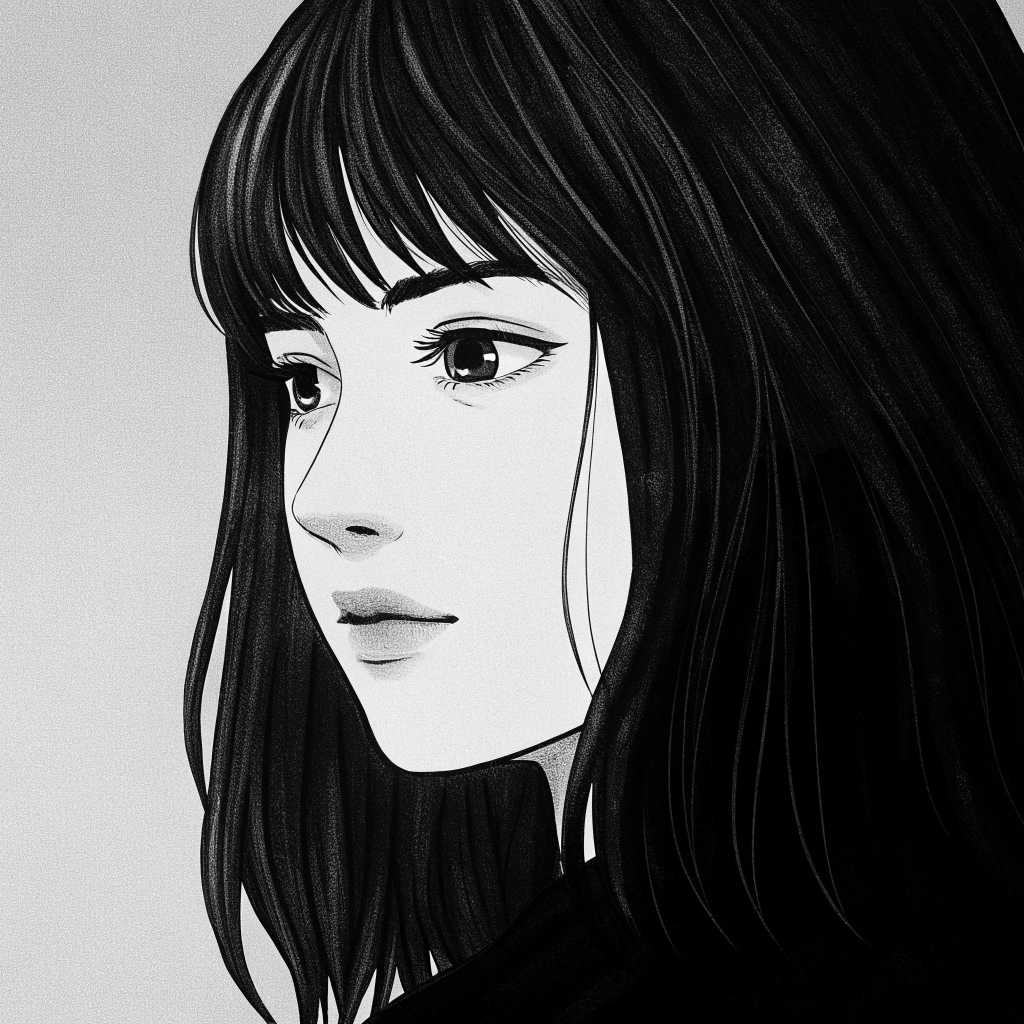 AI generated image by Red Panda AI: chica con pelo asta el ombro color marron oscuro ojos marrones pequeños y cejas finas
