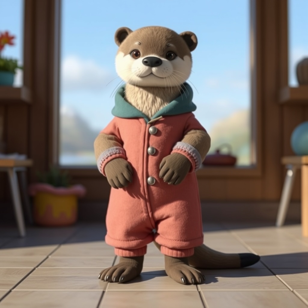 AI generated image by FLUX.1-schnell: Nobi Noby wearing sea otter clothes