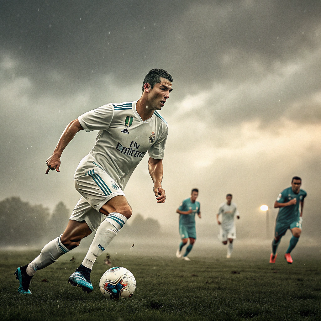 AI generated image by Red Panda AI: genera una imagen del mejor jugador de futbol