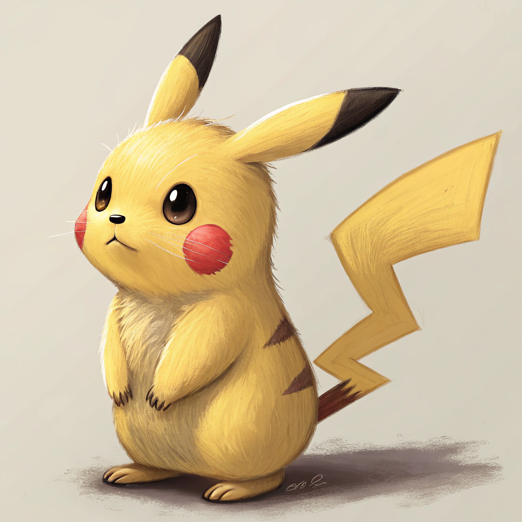 AI generated image by Red Panda AI: una imagen reslista de pikachu 