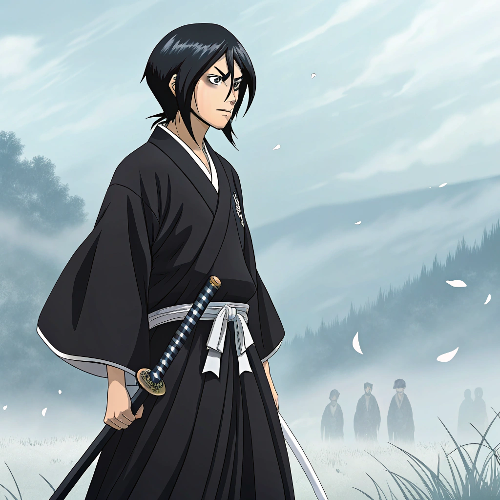 AI generated image by Red Panda AI: Kuchiki rukia