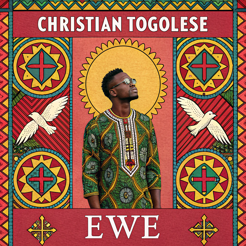 AI generated image by Red Panda AI: Pochette d'albums épique, chrétienne, togolaise