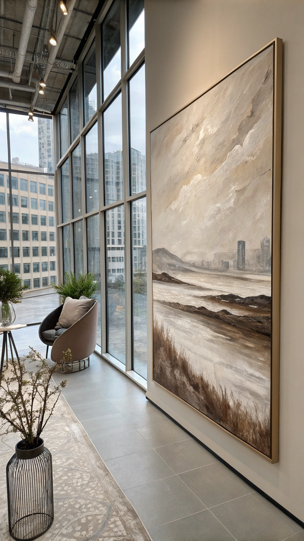 AI generated image by Red Panda AI: a realistic abstract painting in toupe colors.
Just the image, no walls, no furniture.