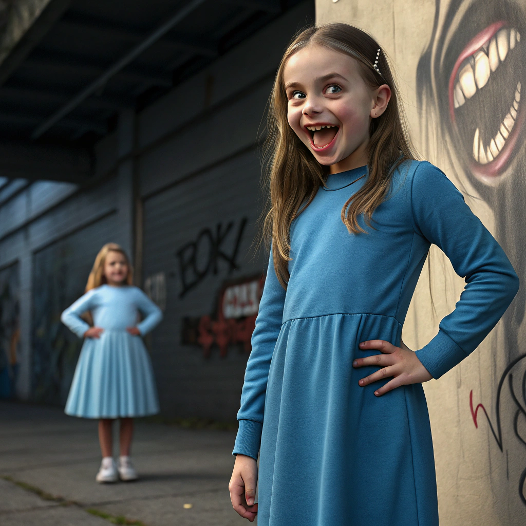 AI generated image by Red Panda AI: photorealistic, long_hair, realistic, solo, long_hair, (photorealistic:1.4), best quality, ultra high res, teeth, Long sleeve,Blue dress, Big mouth,full body,3girls, Grin, graffiti (medium), ok sign,
smile,stand,1girl,full body,beautiful, masterpiece, best quality, extremely detailed face, perfect lighting,1girl, solo,
best quality, ultra high res, (photorealistic:1.4),parted lipslipstick,ultra detailed,Peach buttock,looking at viewer,masterpiece, best quality,