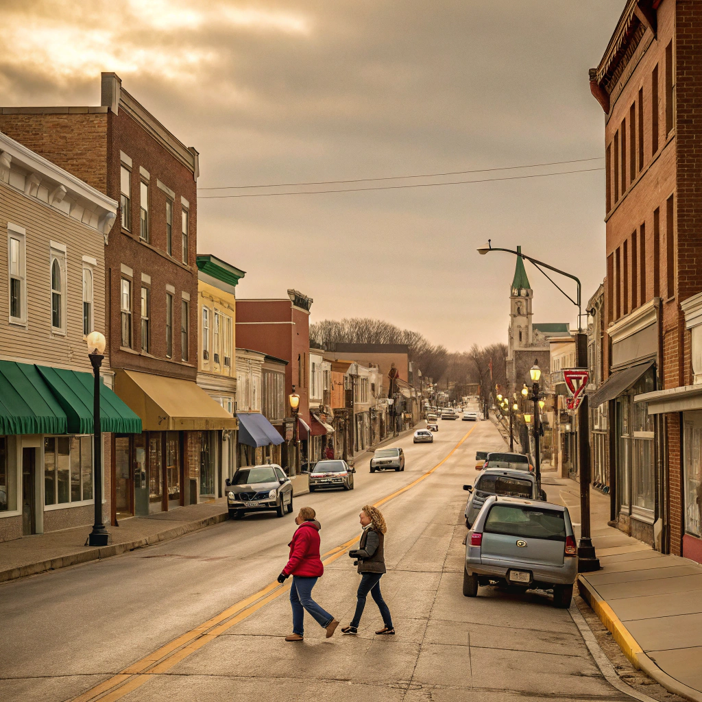 AI generated image by Red Panda AI: Washington Street in Blair, Nebraska
