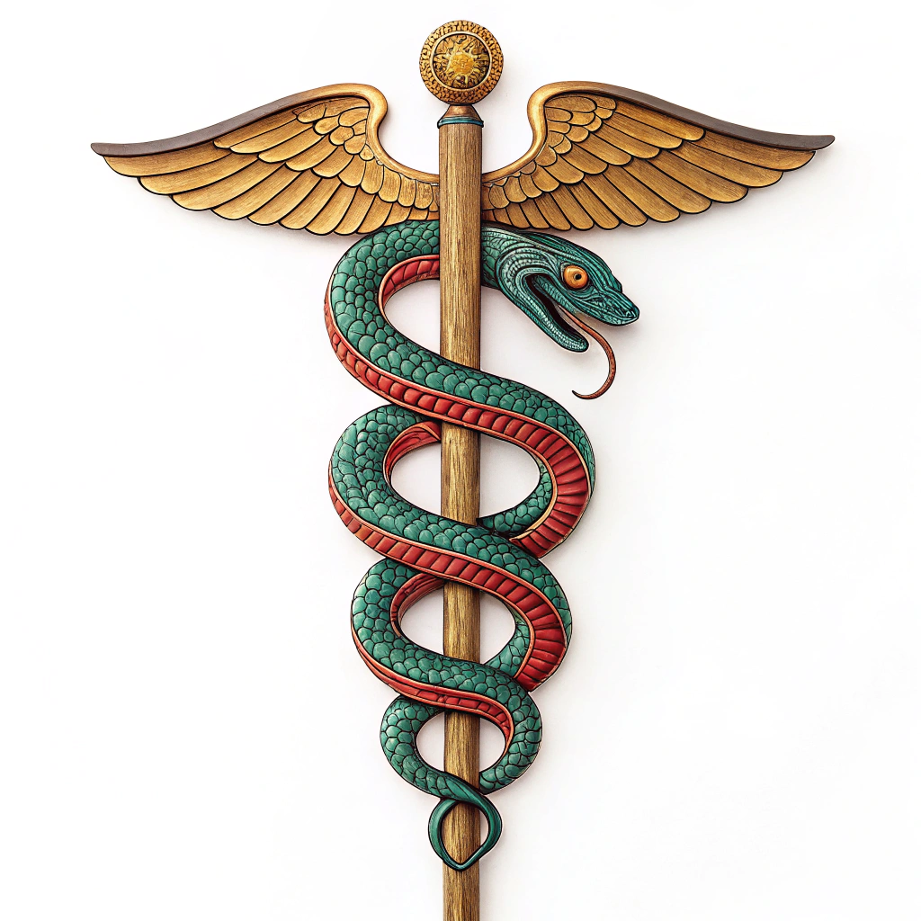 AI generated image by Red Panda AI: Serpiente de sanidad