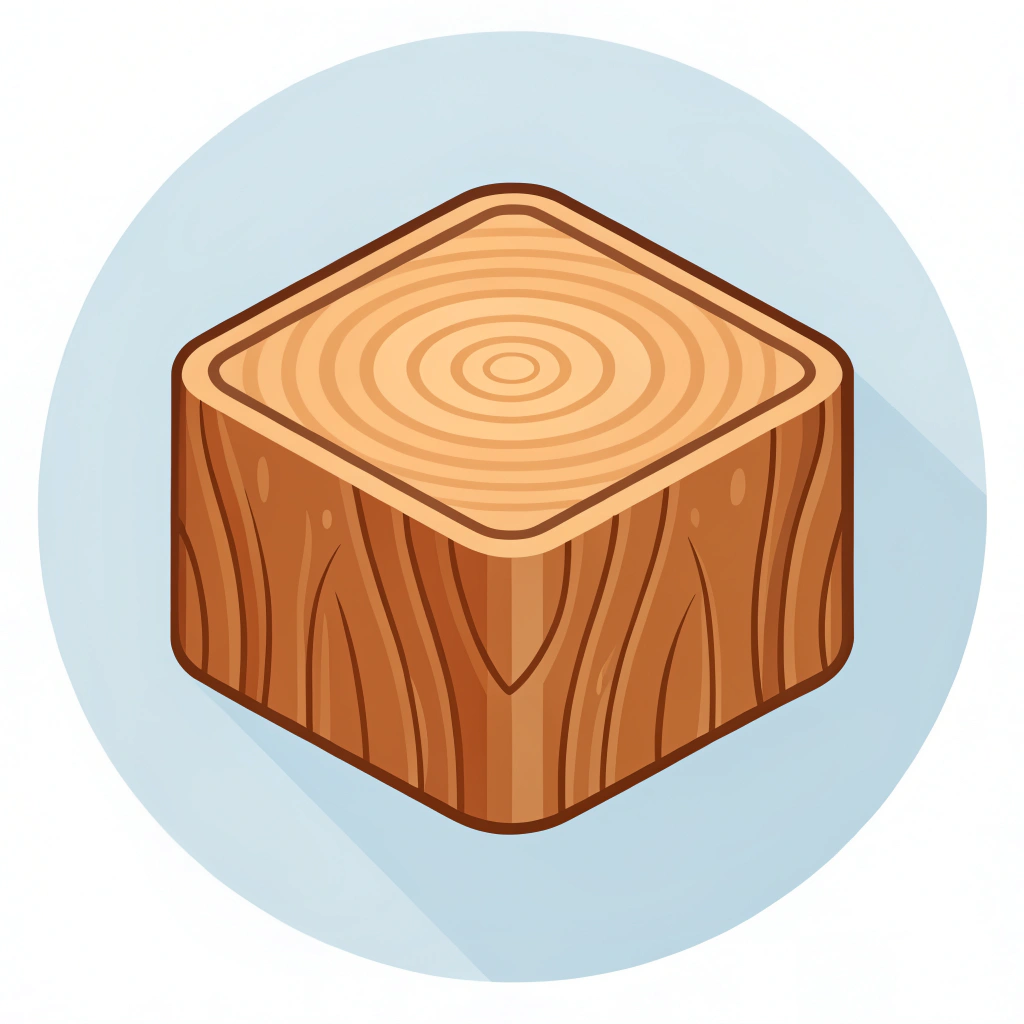 AI generated image by Red Panda AI: create an icon image for wood that i could use for the mobile web.