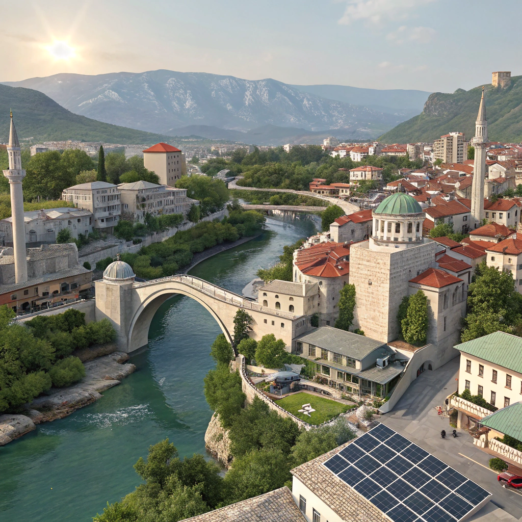 AI generated image by Red Panda AI: Mostar 2050