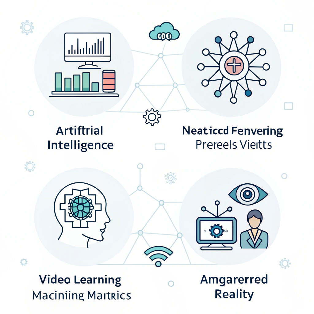 AI generated image by Red Panda AI: necesito generar una imagen para fondo de un slide de PPT donde se de idea de tecnología, inteligencia artificial, redes neutornales, machine learneing, video analitica, realidad aumentada, para una presentación de "INTELIGENCIA ARTIFICIAL EN LA INDUSTRIA DE HOY", que no sea invasiva ni se confunda con el contenido que colocaré sobre ella... idealmente en colores claros y no necesita está toda la hoja completa