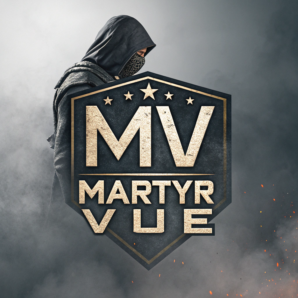 AI generated image by Red Panda AI: Create a darker grungier themed high end streetwear logo for MV (Martyr Vue)