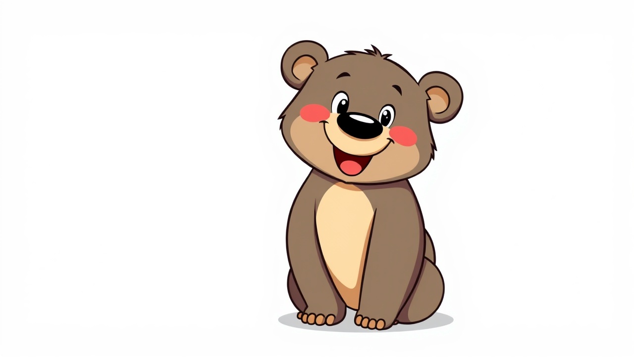 AI generated image by FLUX.1-schnell: Cool bear cartoon character isolated on white background