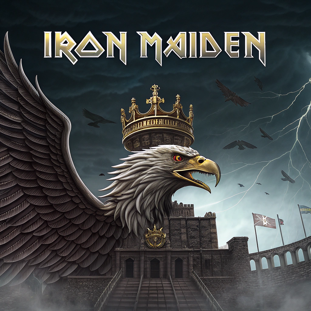 AI generated image by Red Panda AI: an album cover of iron maiden