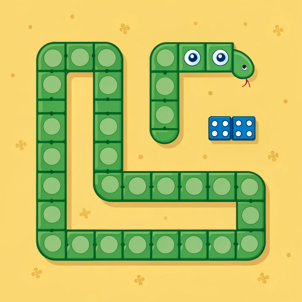 AI generated image by Red Panda AI: me das una imagen del juego de la serpiente que sea llamativo pero simple para mi web