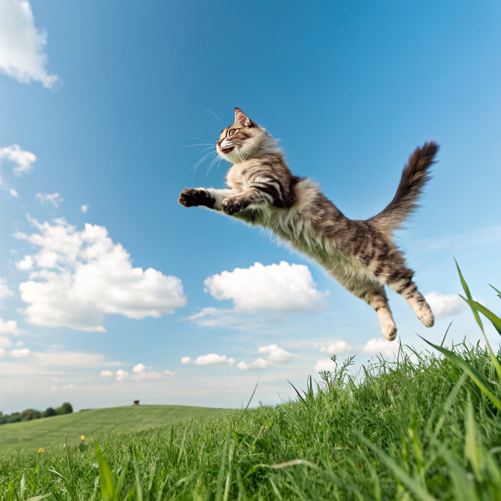 AI generated image by Red Panda AI: Gato volando