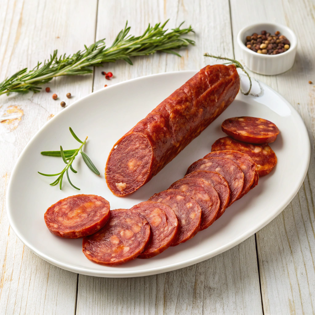 AI generated image by Red Panda AI: Presentation of lamb chorizo
