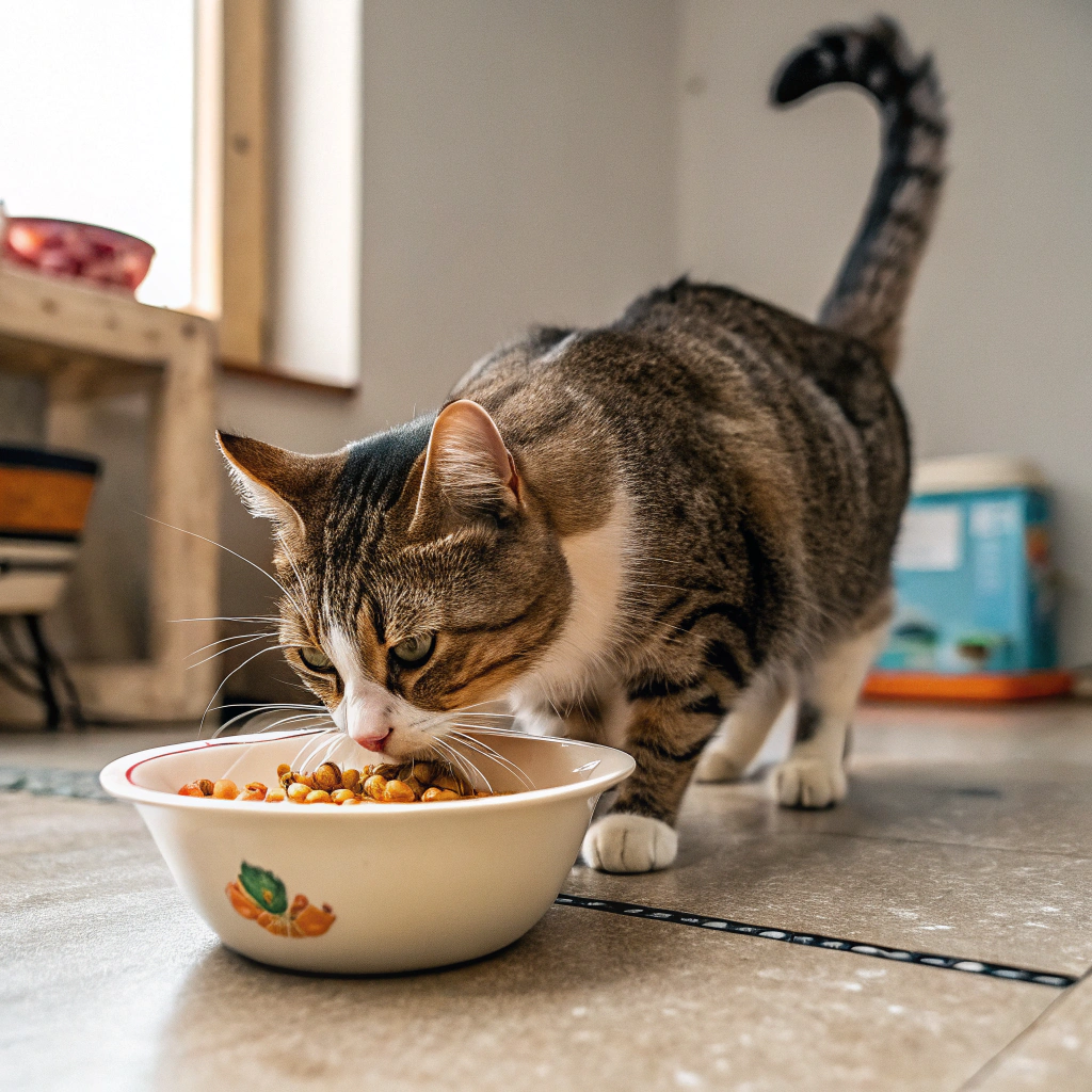 AI generated image by Red Panda AI: cat eating