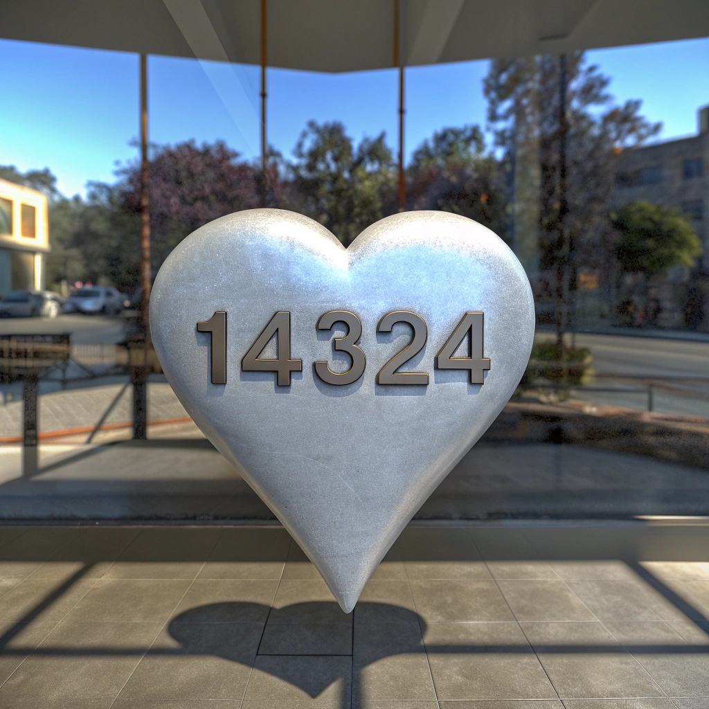 AI generated image by Red Panda AI: Un corazón en 3d con el número 14324