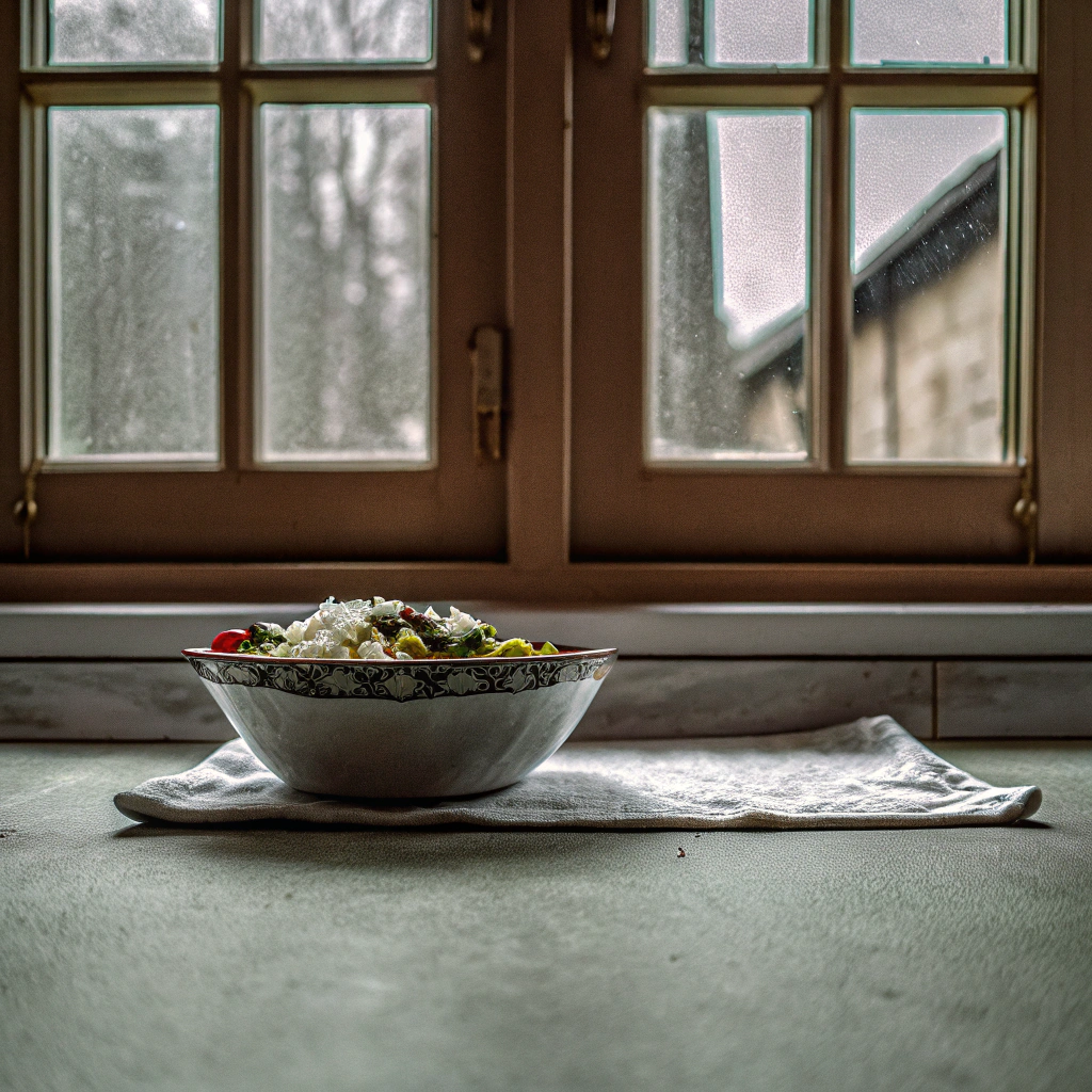 AI generated image by Red Panda AI: STYLE: Close-up Shot Side view | EMOTION: Tempting | SCENE: Taco Bowl Recipe| TAGS: High-end food photography, mouth-watering, indulgent, gourmet | CAMERA: Nikon Z7 | FOCAL LENGTH: 50mm | SHOT TYPE: Close-up | COMPOSITION: Top view Centered | LIGHTING: Soft directional light | PRODUCTION: Food Stylist | TIME: Daytime | LOCATION TYPE: Kitchen near windows