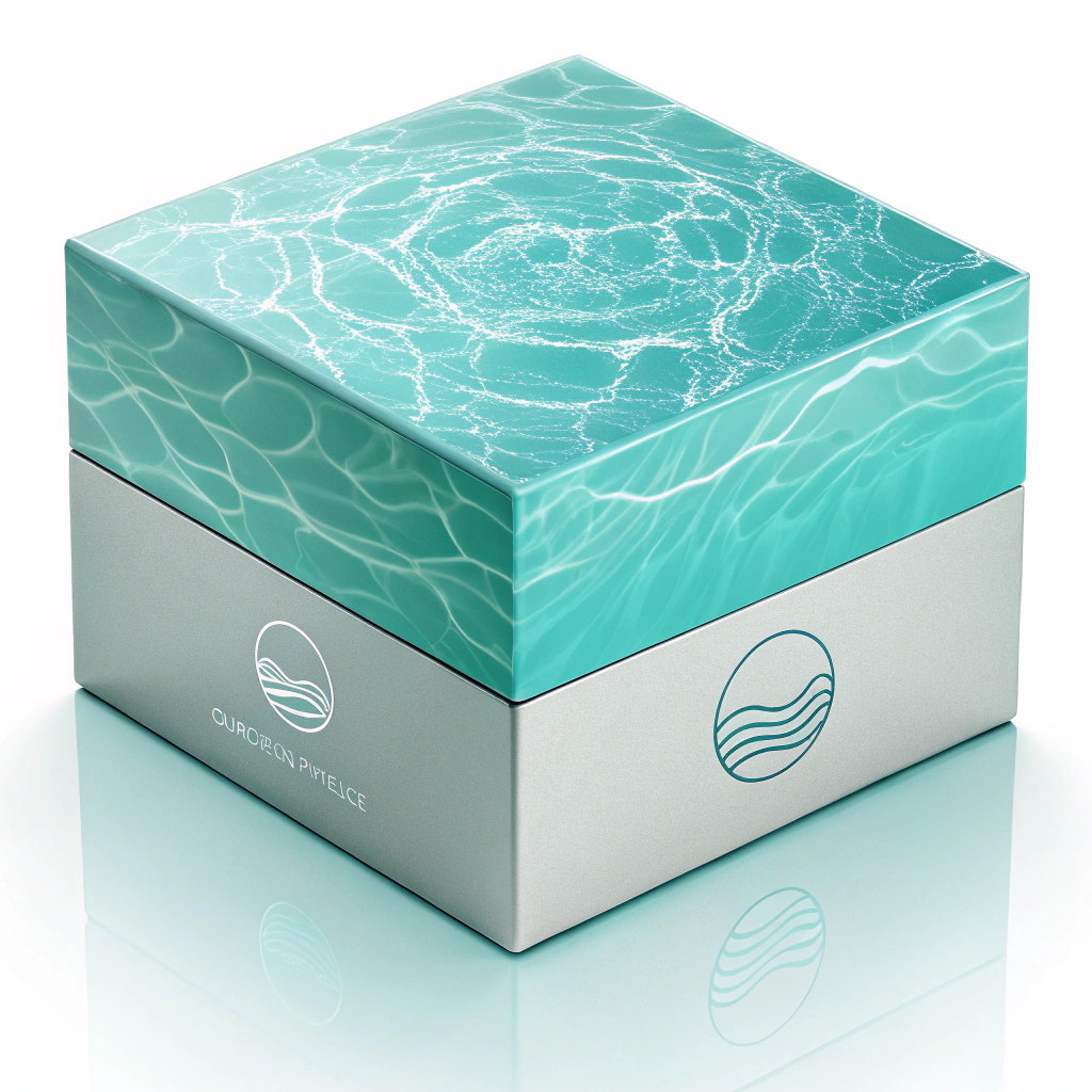 AI generated image by Red Panda AI: /imagine prompt:
A refreshing aqua-themed box design for a collagen skincare product, showcasing subtle
water-ripple textures and translucent gradients in teal and light blue. Add a sleek
silver or white logo with gentle wave motifs. The surface has a gloss finish that catches
the light dynamically. Perfectly styled for short video content, rendered in high-resolution
3D. --ar 3:2 --v 4