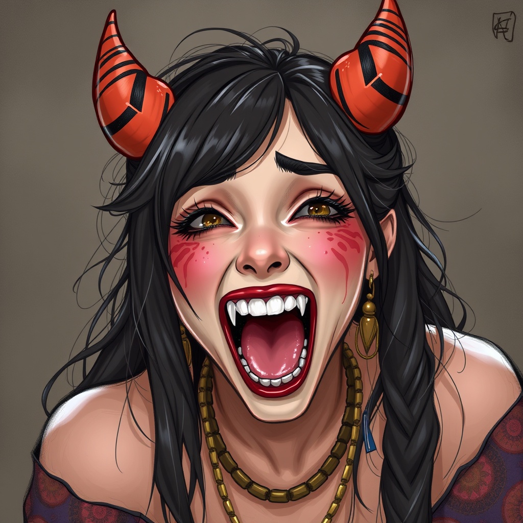 AI generated image by FLUX.1-schnell: Ahegao