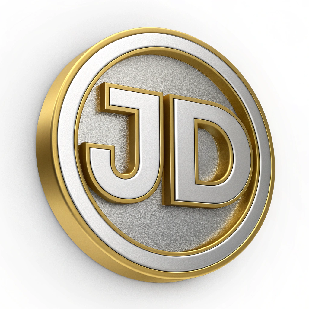 AI generated image by Red Panda AI: Logo 3d realista dorado y plateado de las letras JID