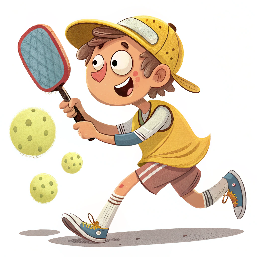 AI generated image by Red Panda AI: una caricatura sobre pickleball , fondo blanco