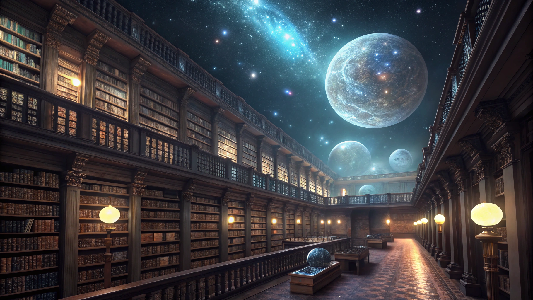 AI generated image by Red Panda AI: An exquisite and magnificent cosmic library