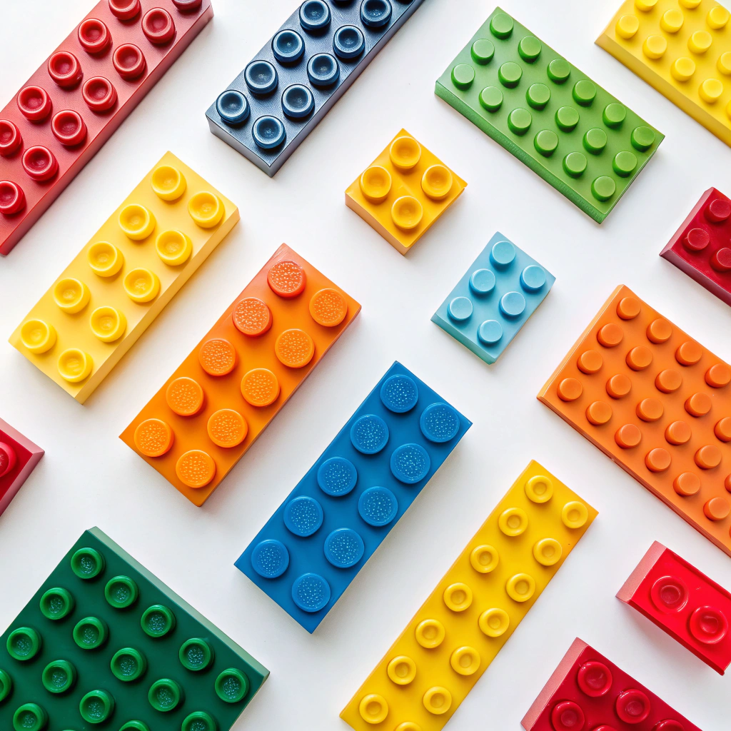 AI generated image by Red Panda AI: ilustracion realista para un cartel publicitario de piezas de lego