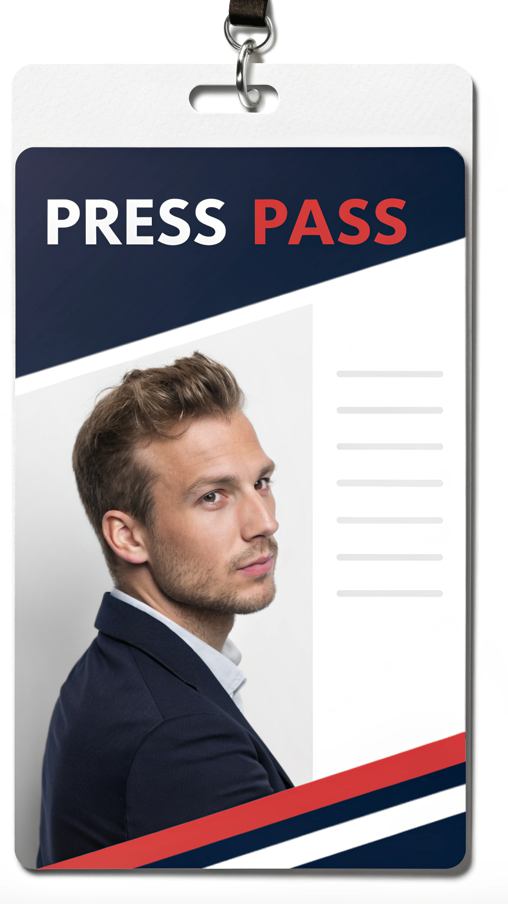 AI generated image by Red Panda AI: press pass template