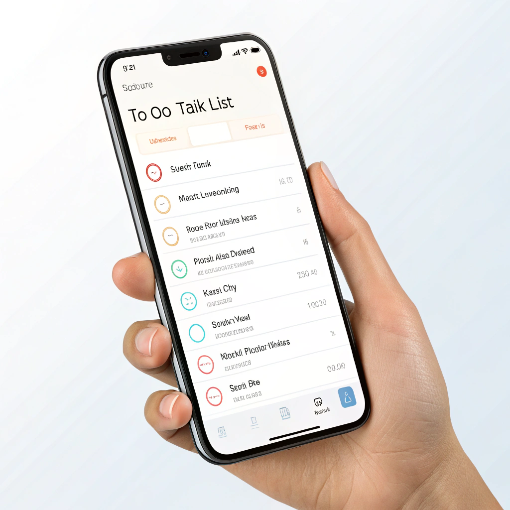 AI generated image by Red Panda AI: Gere telas de um aplicativo mobile de uma todo list (lista de tarefas)