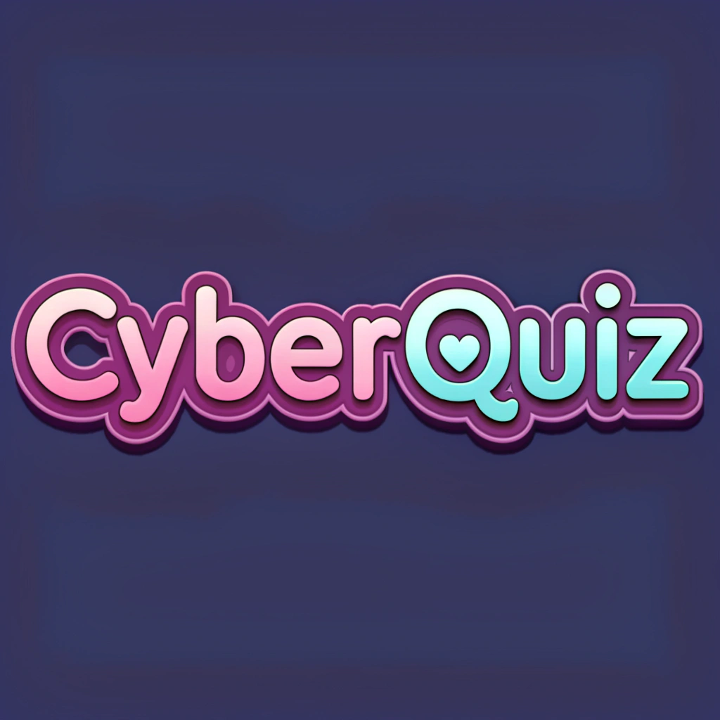 AI generated image by Red Panda AI: Create a logo for an app called CyberQuiz, make the letters bubbly and packet together