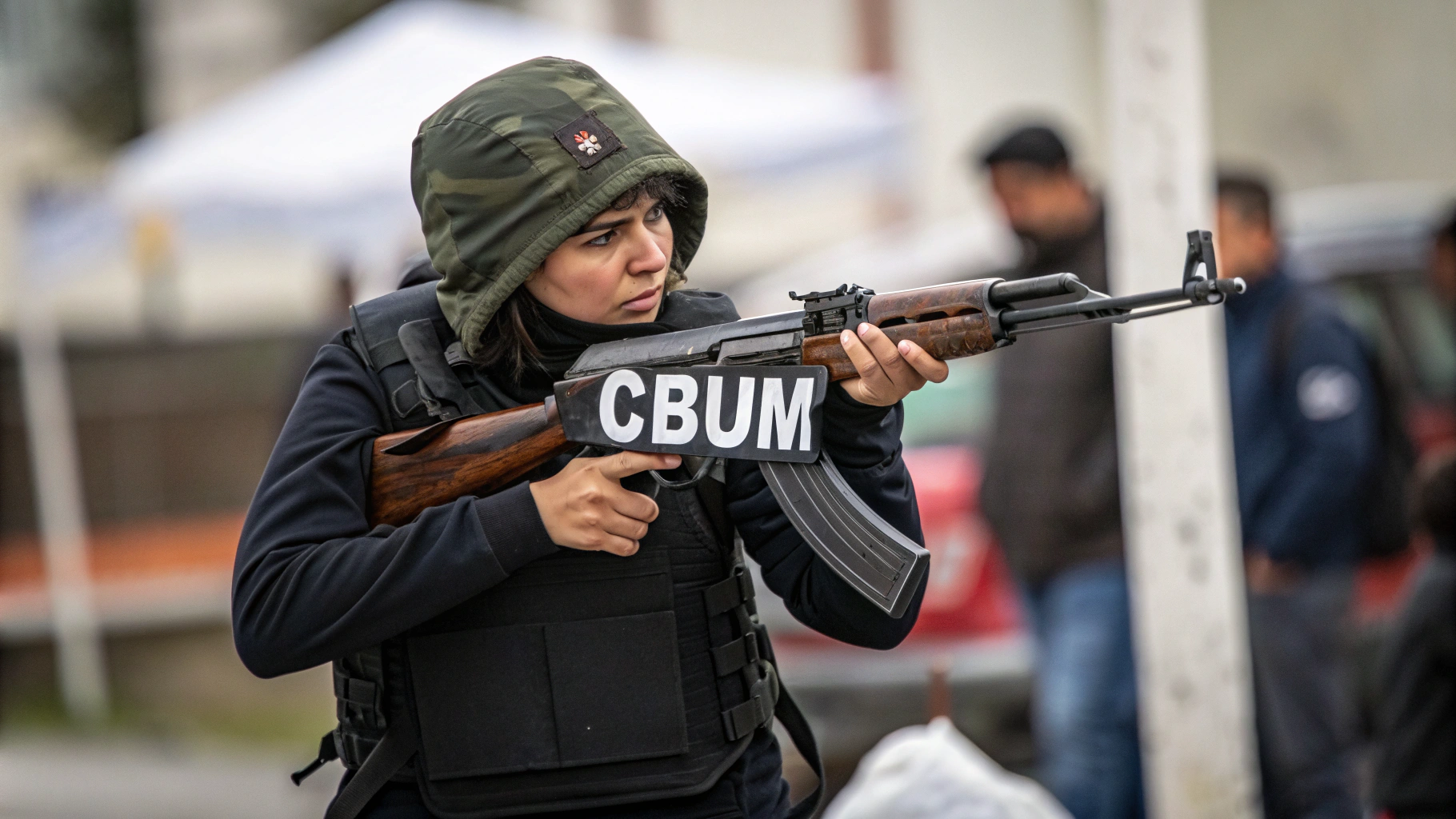 AI generated image by Red Panda AI: Crear CBUM con una AK47