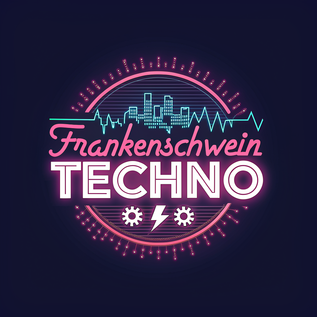 AI generated image by Red Panda AI: mache mir ein logo drauf dem bild mit dem namen (frankenschwein Techno)