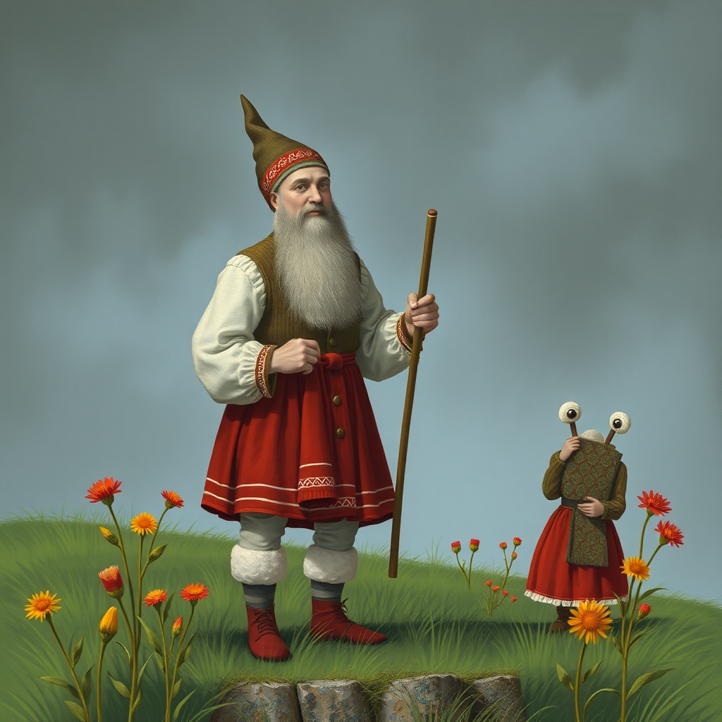 AI generated image by FLUX.1-schnell: персонаж русской народной сказки илья муромец