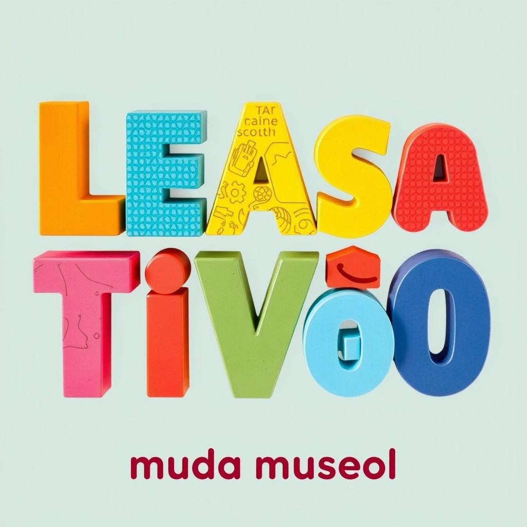 AI generated image by FLUX.1-schnell: portada de instructivo, letras grandes, marca "müda museo", producto "museo portátil"