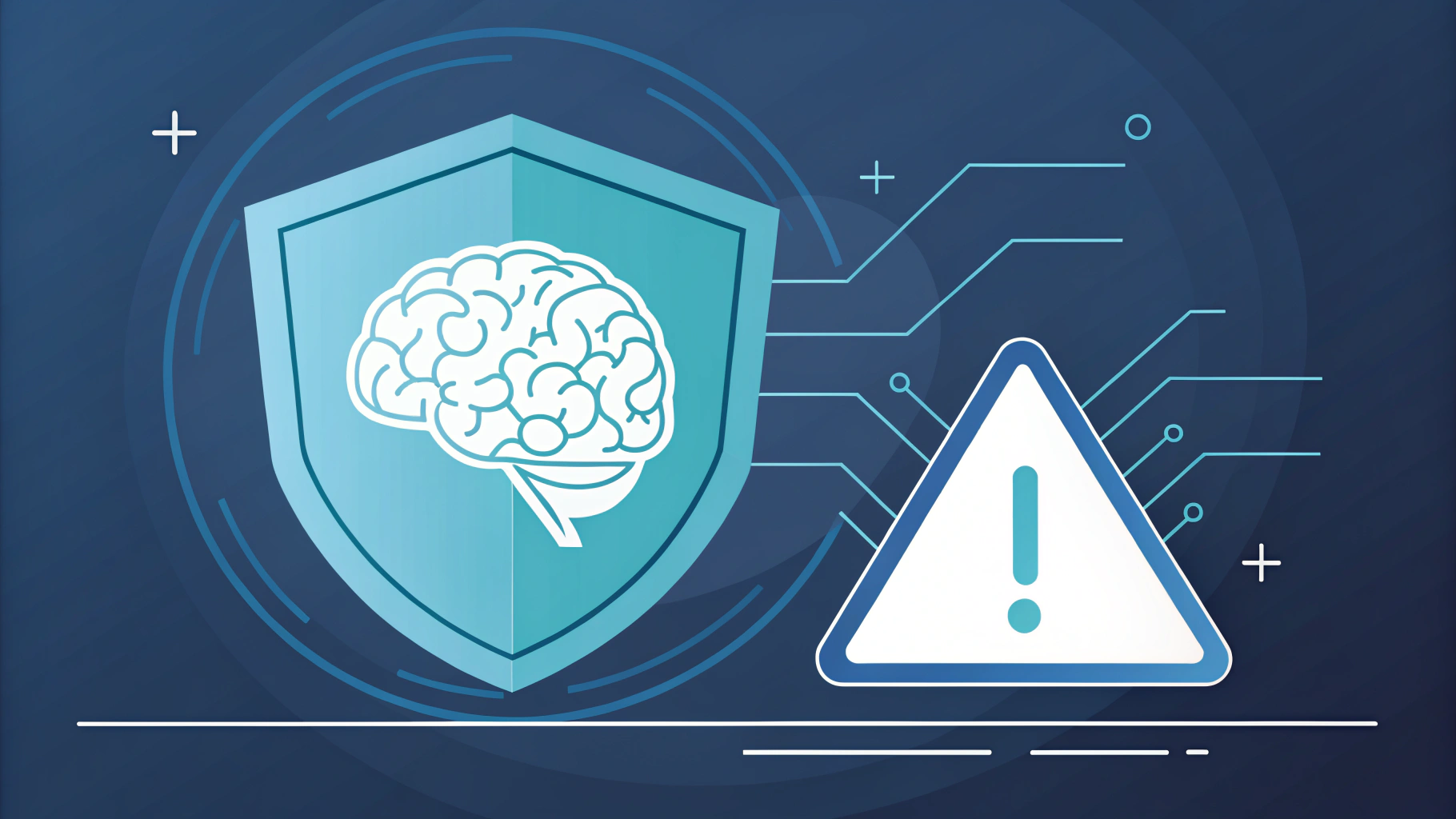AI generated image by Red Panda AI: Cybersecurity concept. Illustration of a digital brain or alert, placed in the left or right third of the image according to the rule of thirds. The composition should naturally direct the viewer's attention to the image as a focal point. Modern and clean digital art style. Keep the remaining spaces of the image clean and minimalist to allow for possible text placement. Do not add an image in this area. It should be clean, do not add text. Balanced and professional composition for use as a presentation slide background. Use a dark background with subtle blue or black gradients to enhance contrast and depth.