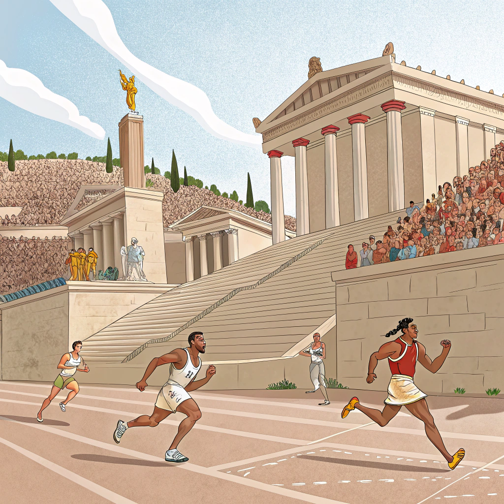 AI generated image by Red Panda AI: los juegos olímpico en la antigua grecia