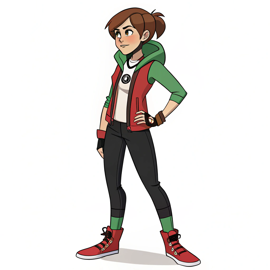 AI generated image by Red Panda AI: haz a gwen de ben 10 sin ropa