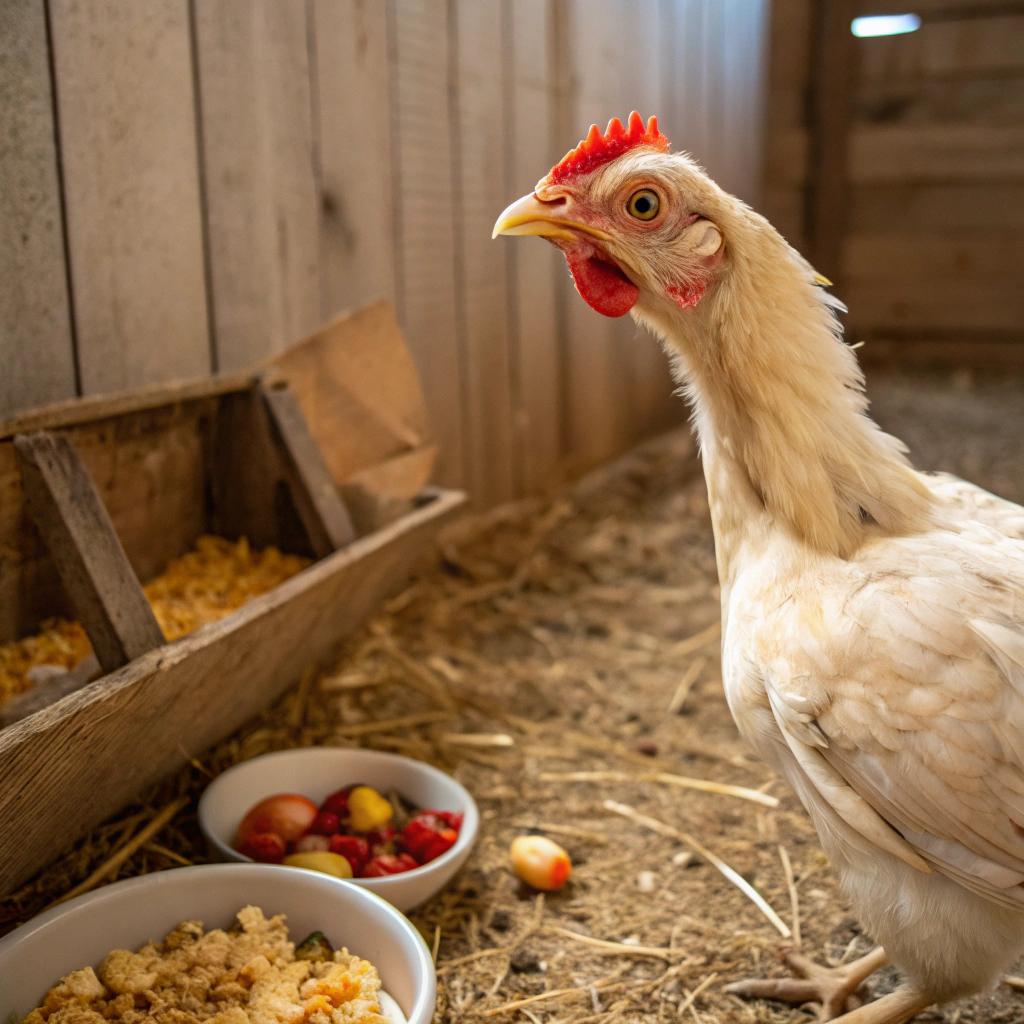 AI generated image by Red Panda AI: pollo que no puede comer