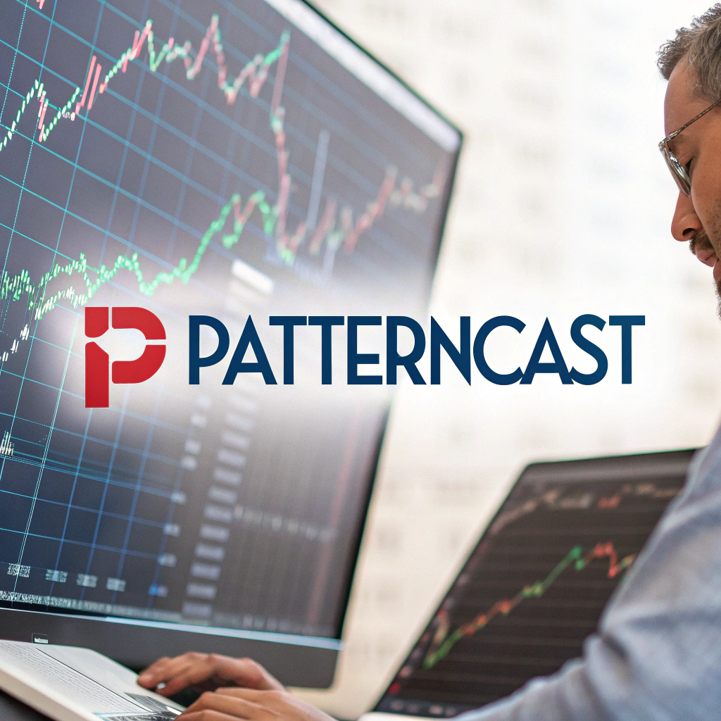 AI generated image by Red Panda AI: Logo for the stock-prediction software, "PatternCast"