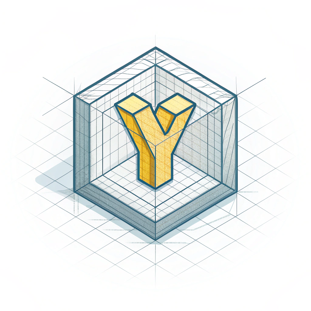 AI generated image by Red Panda AI: crear un boceto con esta idea Un icono tipo software de modelado (como una malla 3D en construcción).
Un polígono de baja resolución en forma de “Y”.
Tipografía isométrica para un efecto tridimensional.