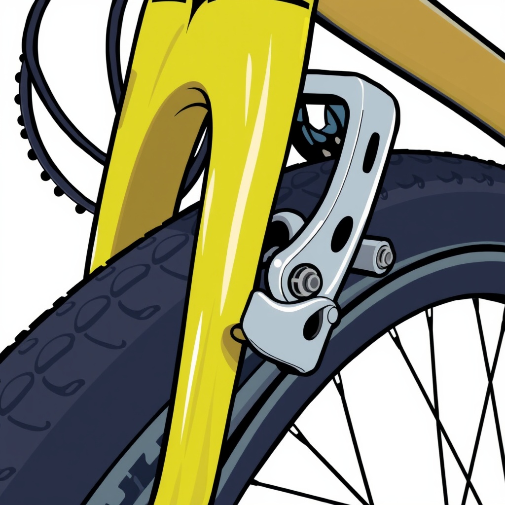 AI generated image by FLUX.1-schnell: Detail: The bicycle brakes v brake is cartoon vector, JUST the bicycle brakes v brake. the background is completely white