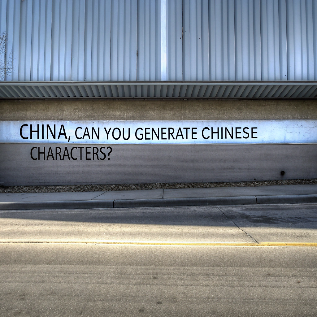 AI generated image by Recraft V3: a row of text "中国,汉字你能生成吗"