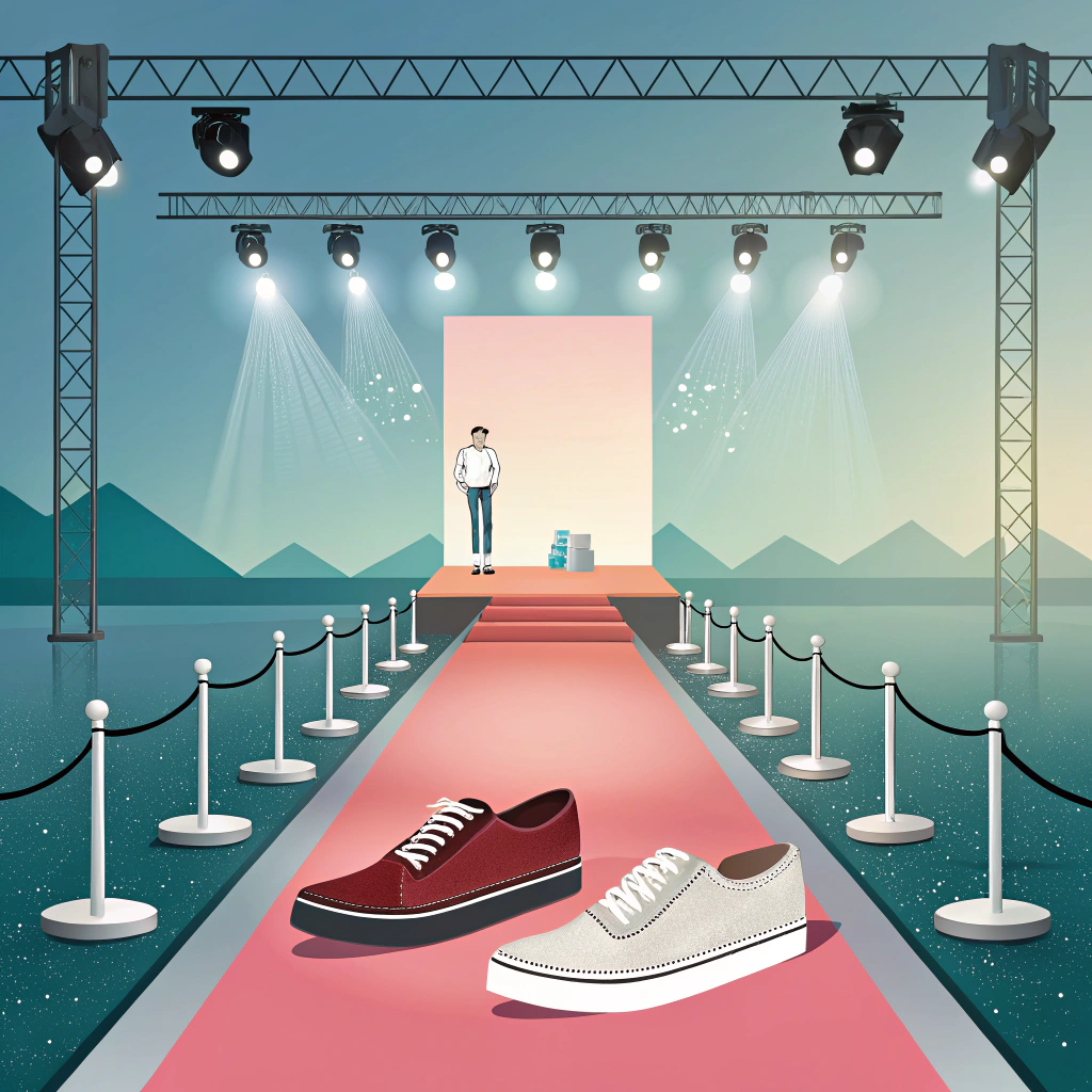 AI generated image by Red Panda AI: generame un fondo para un anuncio de zapatos